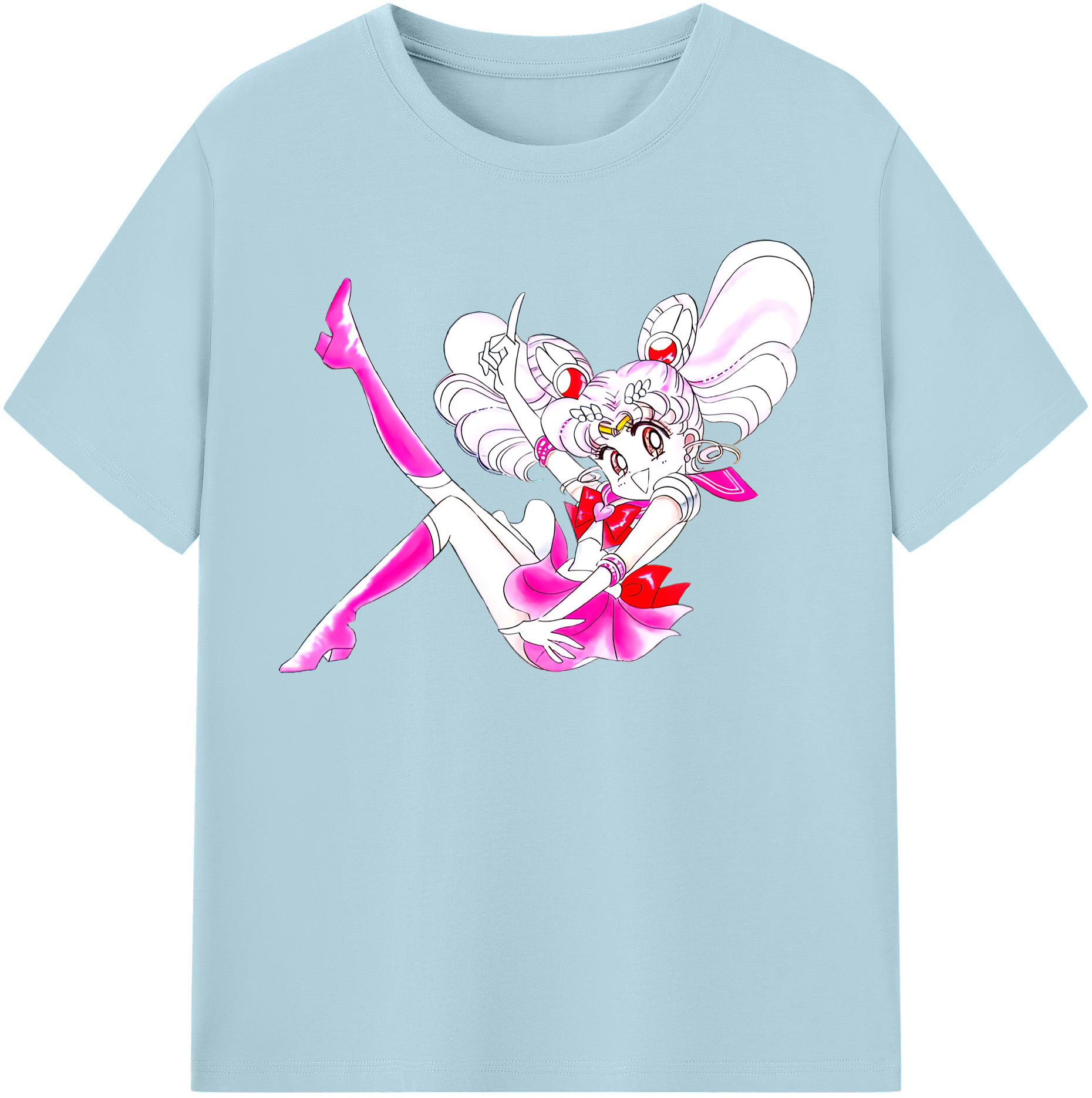 （画像用） 美少女戦士セーラームーン ちびうさ Sailor Moon Chibiusa Tsukino Usagi Small Lady Serenity 綿100％半袖Tシャツ（フロントプリント）
